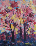 Pink blossom 70 bij 90 cm - acryl